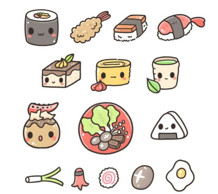 Hình ảnh có liên quan | Cute kawaii drawings, Sushi drawing, Kawaii stickers