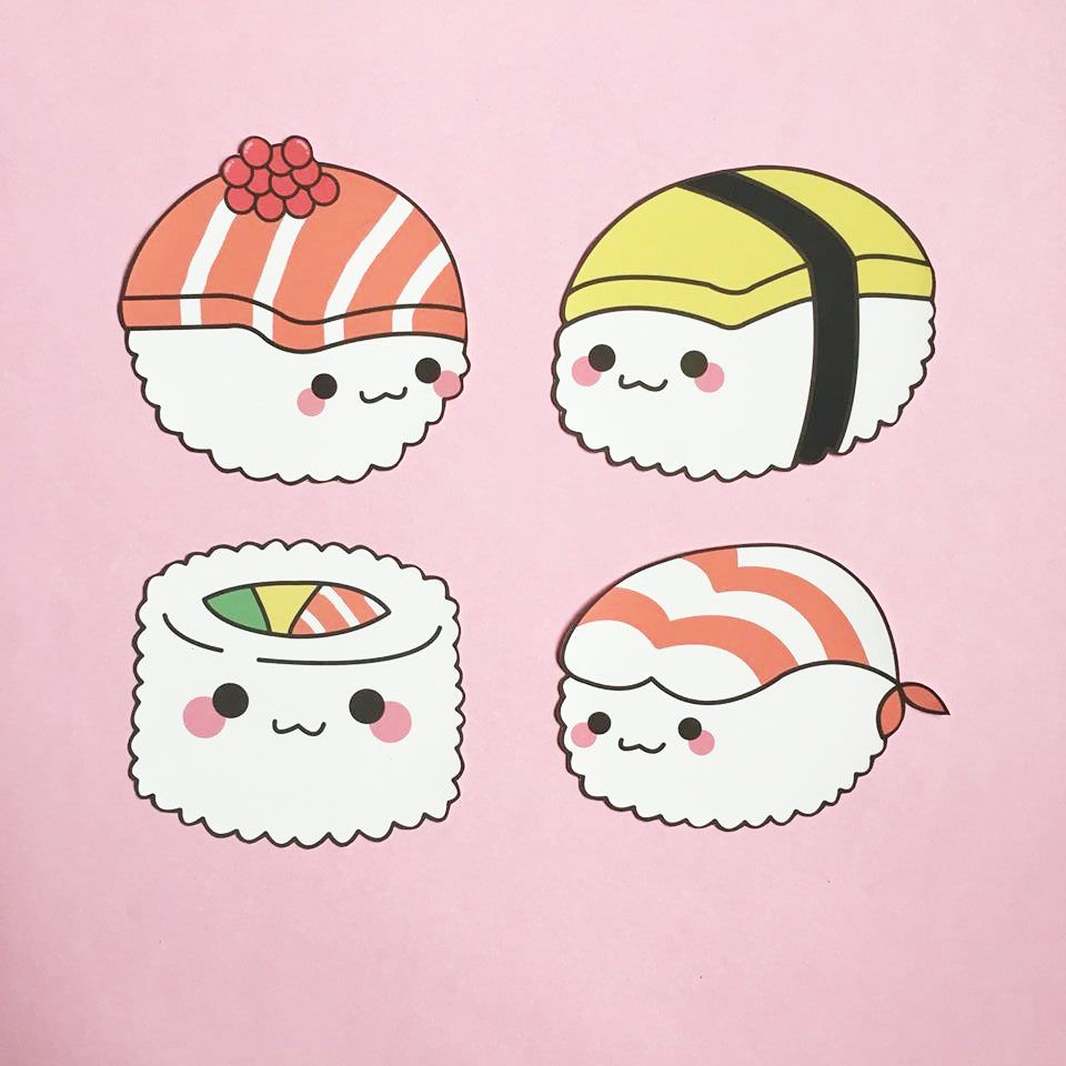cute hình vẽ sushi dễ thương