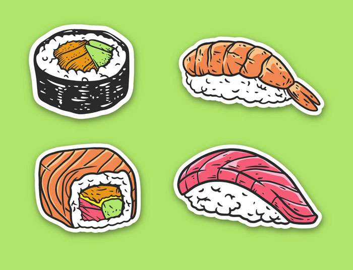 Top 20+ mẫu sticker Sushi vector cute, chất, ngầu