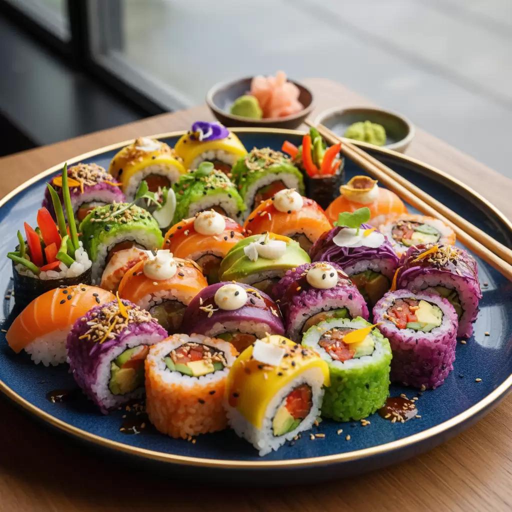 Sushi chay là lựa chọn lý tưởng cho người ăn kiêng nhờ hàm lượng calo thấp và nguyên liệu tươi sạch